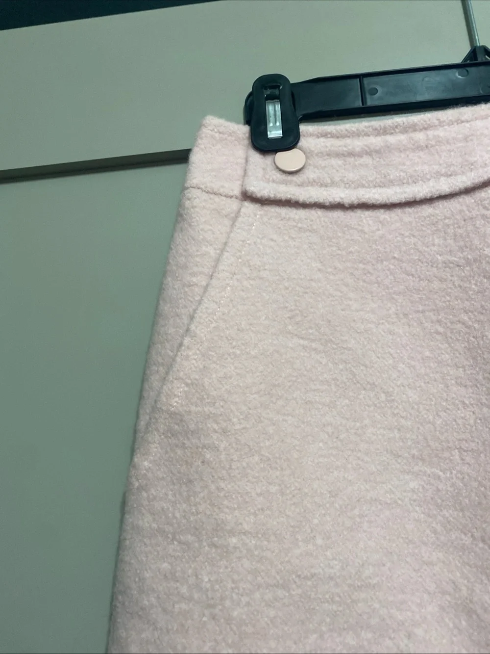 Tory Burch Soft Pink Mini A-Line Wool Blend Skirt